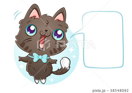 katttiページ♡⃜ Cat with bubble for text.のイラスト素材 [38548092] - PIXTA