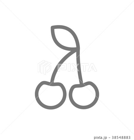 Simple poker cherry line icon. Symbol and sign 38548883