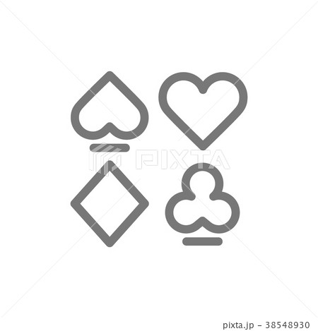 Simple card suits line icon. Symbol and sign 38548930
