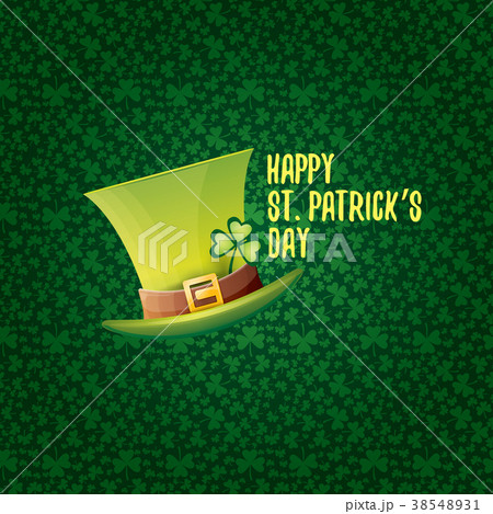 vector saint patricks day label with glossy hat 38548931