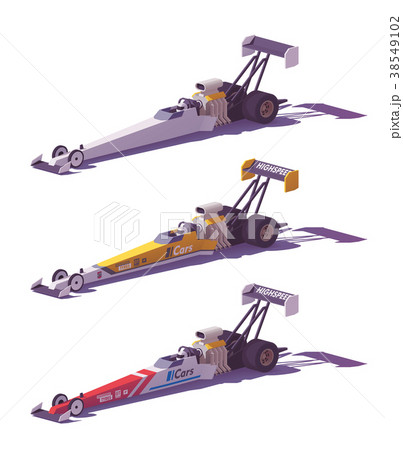 Vector low poly top fuel dragsters 38549102