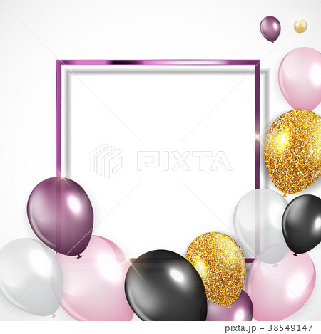Glossy Happy Birthday Balloons Background Vector Glossy Happy Birthday Balloons Background Vector 38549147