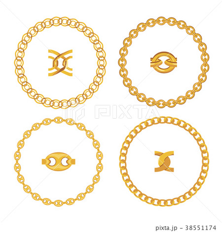 Gold Chain Jewelry on White Background. Vector 38551174
