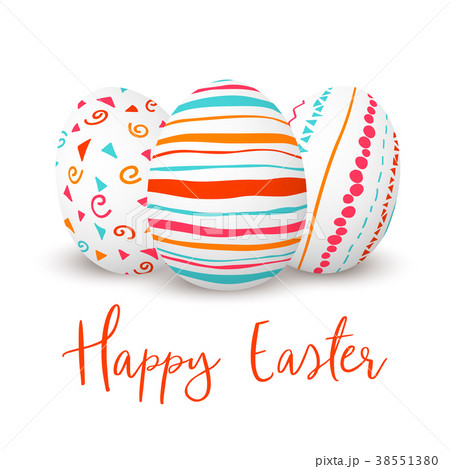 Happy Easter. Easter white decorated doodle eggs Happy Easter. Easter white decorated doodle eggs 38551380