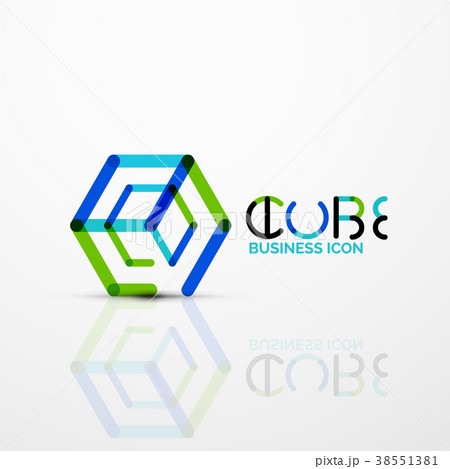Cube idea concept logo, line Cube idea concept logo, line 38551381