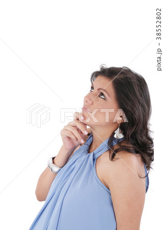pregnant woman thinks about something 38552802