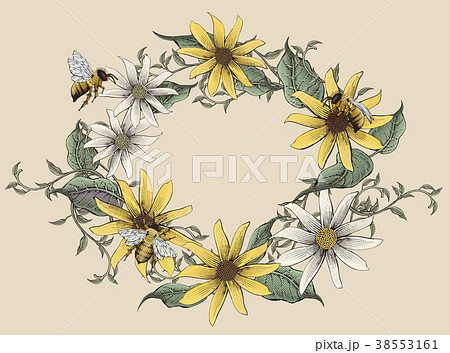 Retro elegant floral design 38553161
