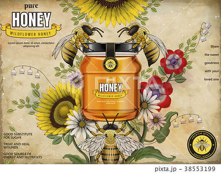 Retro honey ads Retro honey ads 38553199