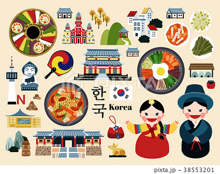 Lovely Korea travel concept set 38553201