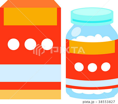 市販の錠剤タイプの飲み薬のイラスト素材
