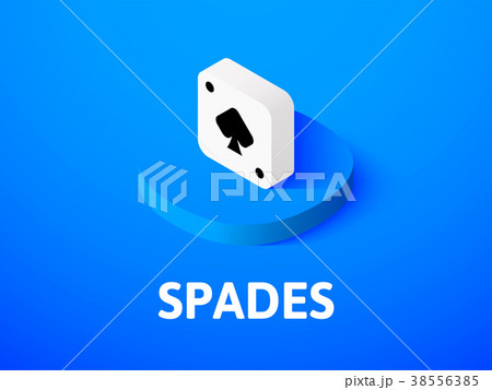 Spades isometric icon, isolated on color Spades isometric icon, isolated on color 38556385