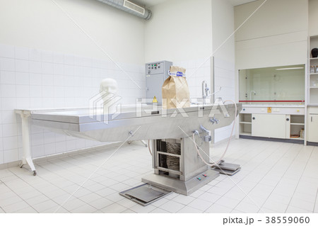 Autopsy tables in morgue 38559060