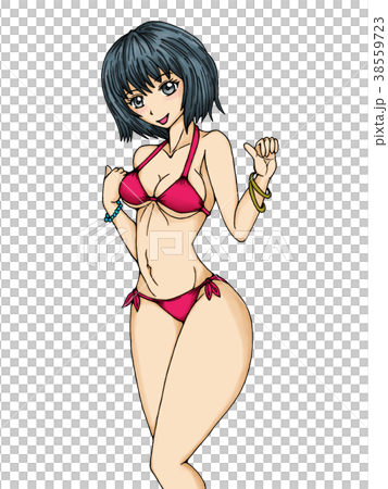 ビキニ女性キャラクター手描きアート ビキニの女性のイラスト素材 [38559723] - PIXTA