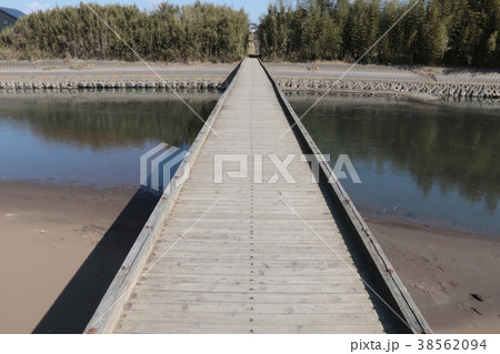 沈下橋　木製の小目沼橋 38562094