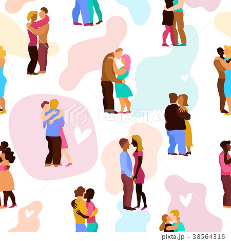 Love Hugs Seamless Pattern 38564316