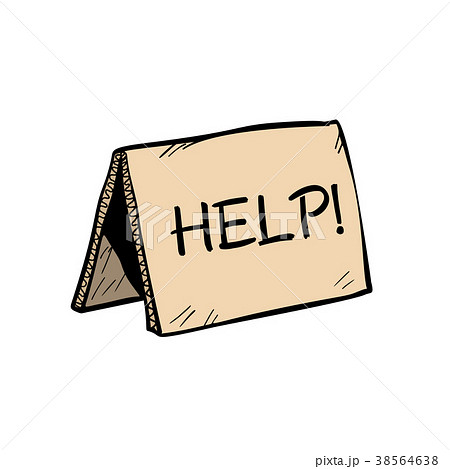 Help lettering sign for donations 38564638