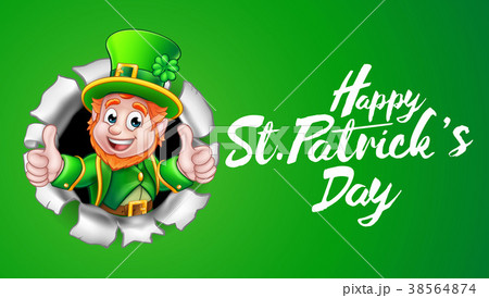 Happy St Patricks Day Leprechaun Thumbs Up 38564874