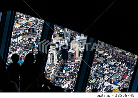 展望台から望む東京都心の風景と観光客 展望台から望む東京都心の風景と観光客 38566749