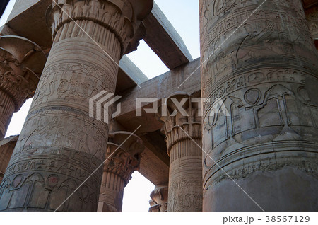 Carved pillars of the Temple of Kom Ombo 38567129