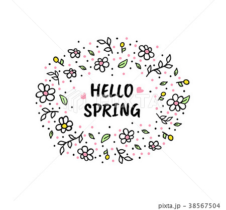 Hello spring Vector cartoon sketch illustration Hello spring Vector cartoon sketch illustration 38567504