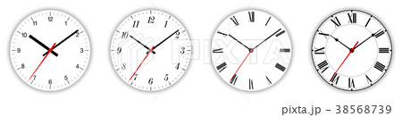 Four different clock faces over white Four different clock faces over white 38568739