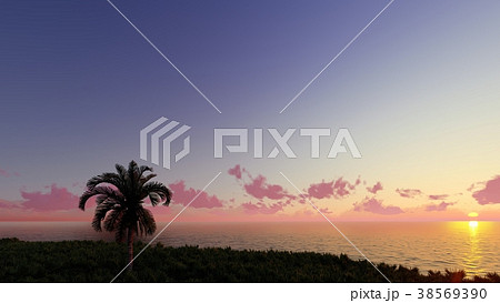 Nice sunset 3D render Nice sunset 3D render 38569390