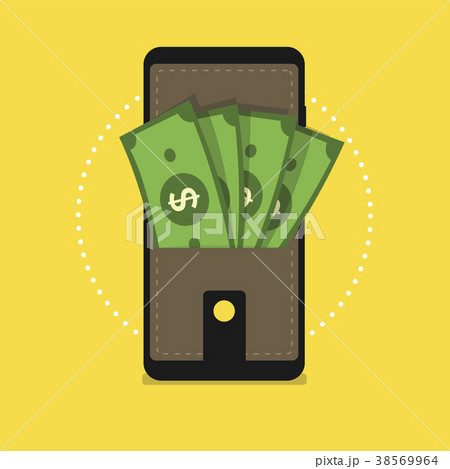 Digital mobile wallet vector concept icon. Digital mobile wallet vector concept icon. 38569964
