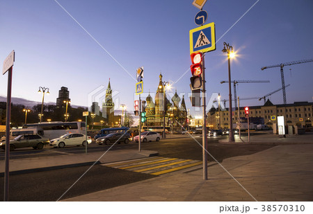 St. Basil Cathedral (at Night) in Moscow, Russia 38570310