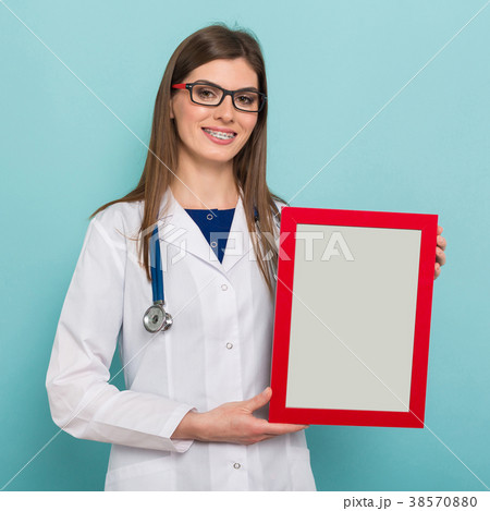 Female brunette doctor in glasses with frame 38570880