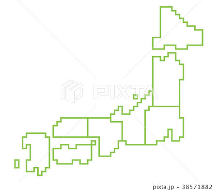 日本地図白地図イラストのイラスト素材