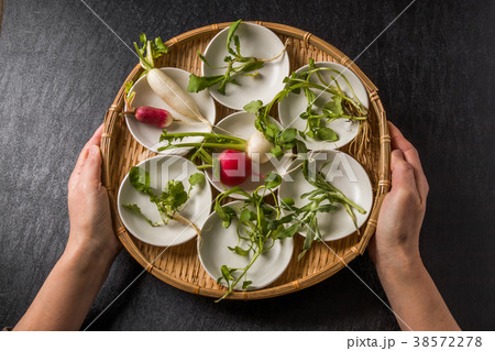 山菜粥 七草粥 Wild grass porridge Japanese food 山菜粥 七草粥 Wild grass porridge Japanese food 38572278