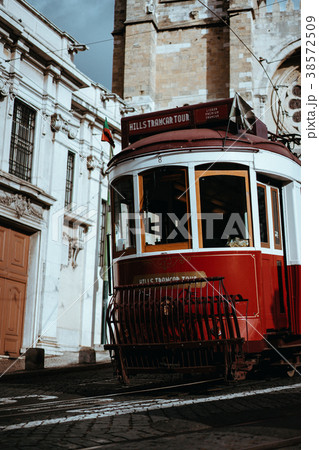 Quaint tram passes directly in front of the Se Quaint tram passes directly in front of the Se 38572509