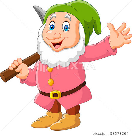 Cartoon happy dwarf miner 38573264