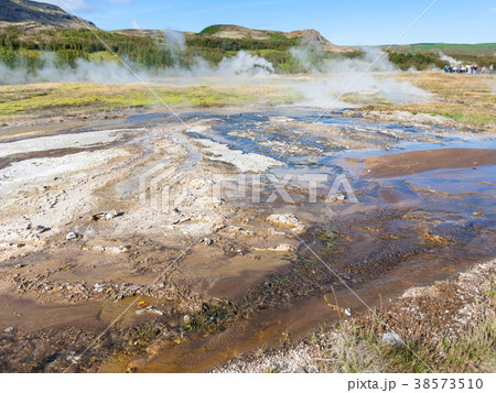 earth surface in Haukadalur hot spring valley earth surface in Haukadalur hot spring valley 38573510