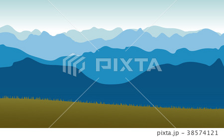 Beautiful panoramic view of the blue mountains. 38574121
