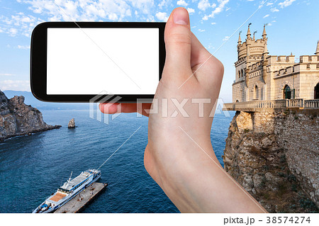 tourist photographs pier and Swallow's Nest Castle tourist photographs pier and Swallow's Nest Castle 38574274