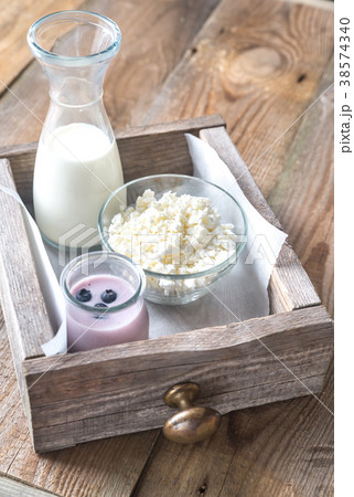 Assortment of dairy products 38574340