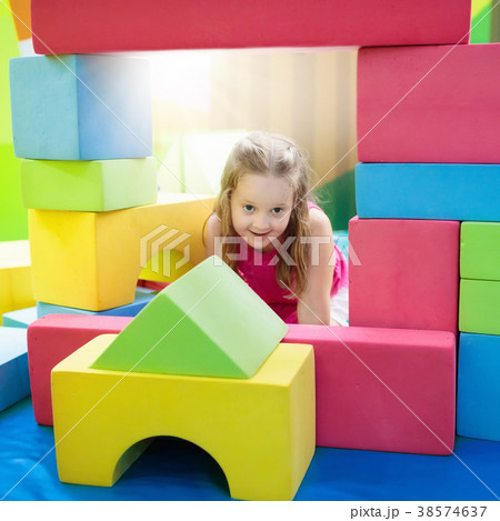 Kids play. Construction toy blocks. Child toys 38574637