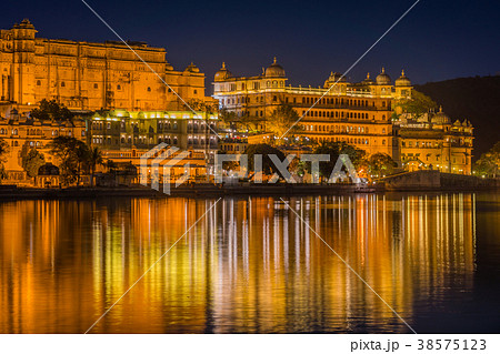 Udaipur City Palace at night, Rajasthan, India 38575123