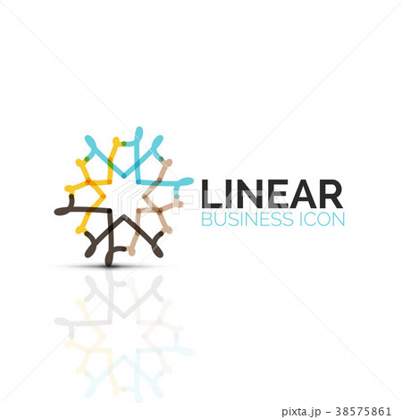 Abstract flower or star, linear thin line icon 38575861