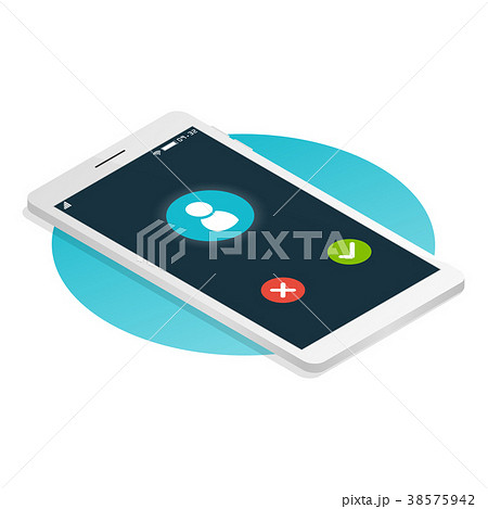 isometric smartphone call application vector	 38575942
