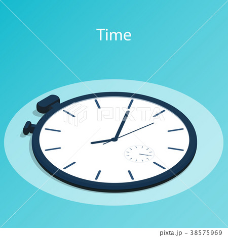 isometric time stopwatch flat vector	 38575969