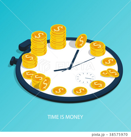 isometric time is money,time management business 38575970
