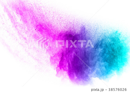 The explosion of multi colored powder. Beautiful r 38576026