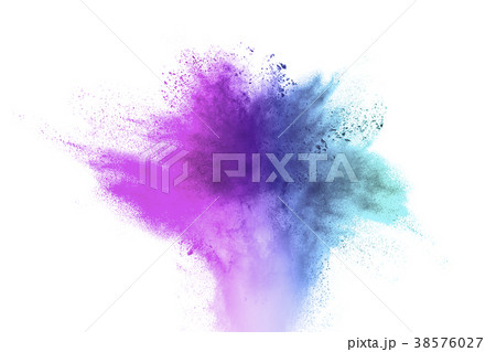 The explosion of multi colored powder. Beautiful r 38576027