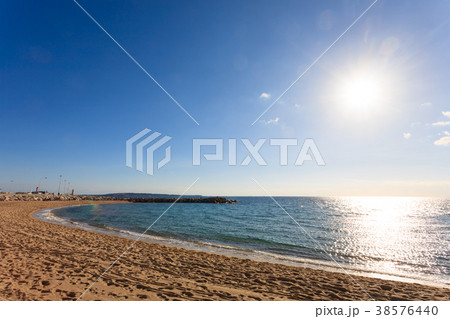 Cannes beach day view, France. 38576440