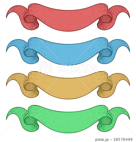 Ribbon banners. Colored set 38576499