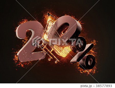 Burning shopping cart 38577893