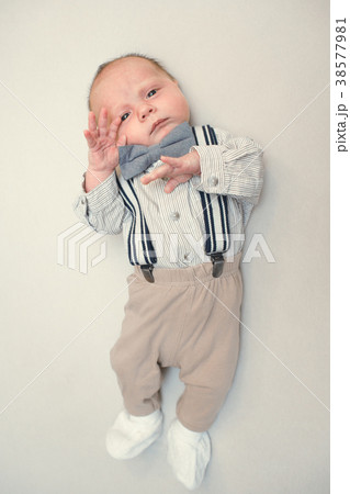 newborn baby dressed like gentleman 38577981