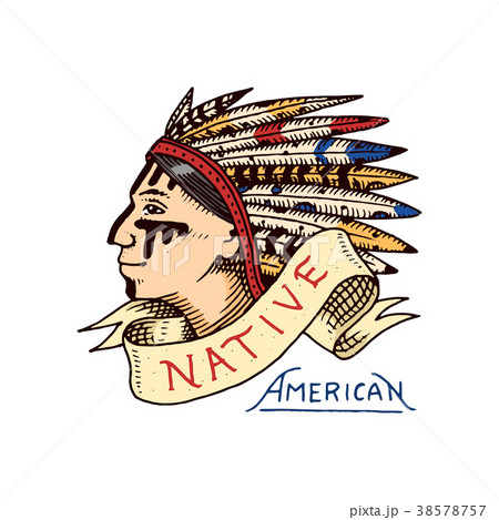 native american. old red skinned indian. label and native american. old red skinned indian. label and 38578757